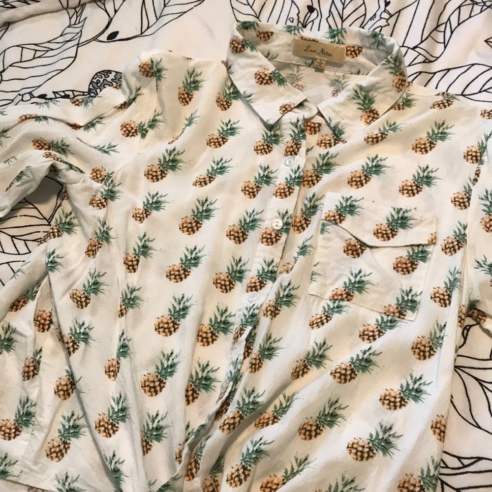 Pineapple tie-front blouse